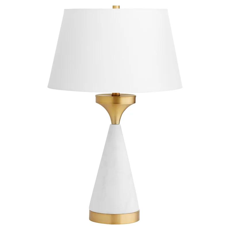 Elegant Gold and White Transitional Table Lamp