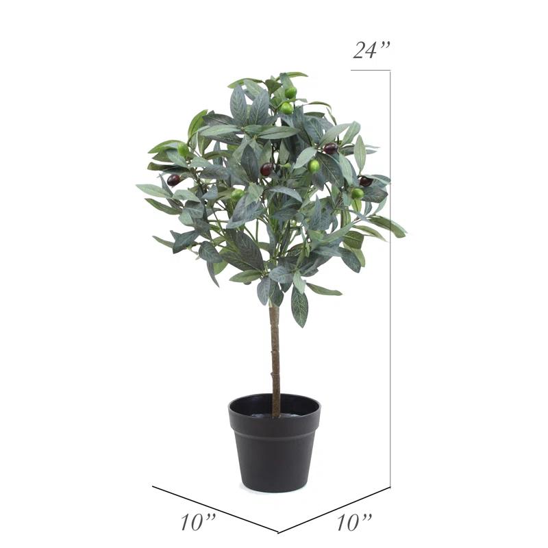 Primrue Faux Olive Tree Tree in Pot Liner