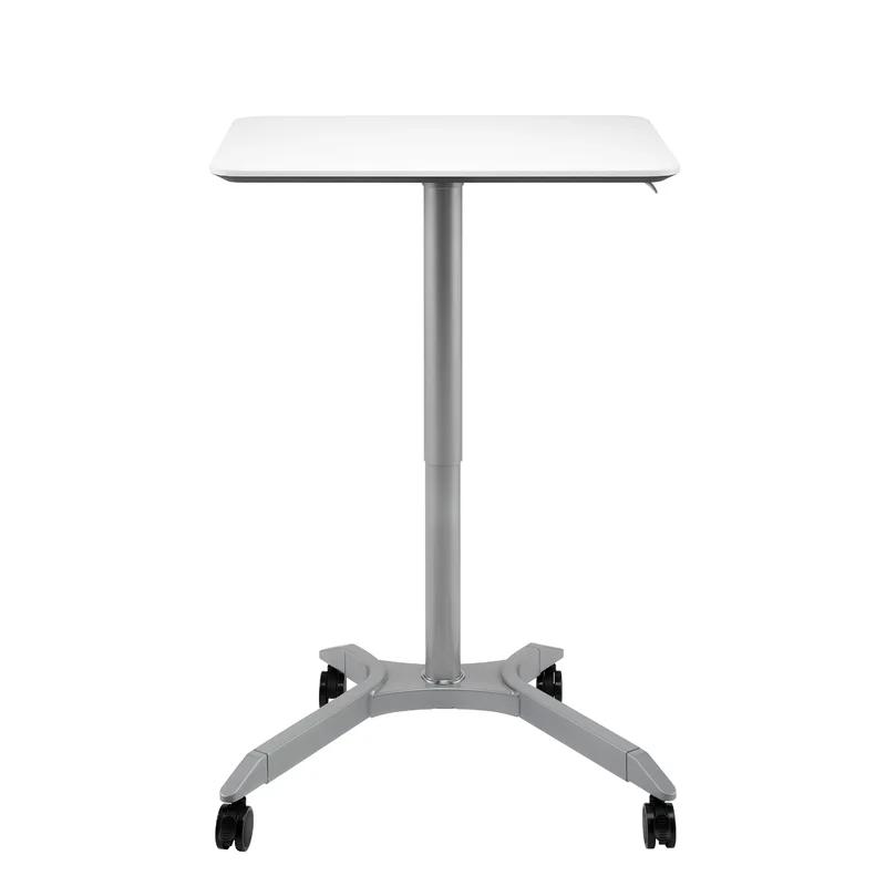 AirLift XL 28" White Pneumatic Adjustable Sit-Stand Mobile Desk