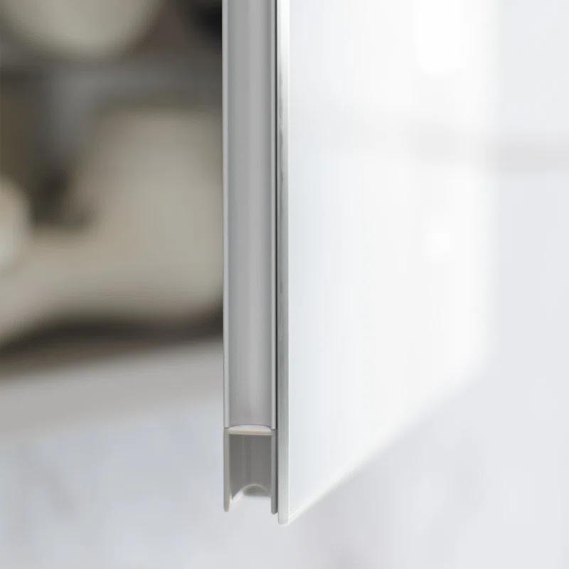 AiO Recessed Frameless Medicine Cabinet with 3 Adjustable Shelves and LED Lighting