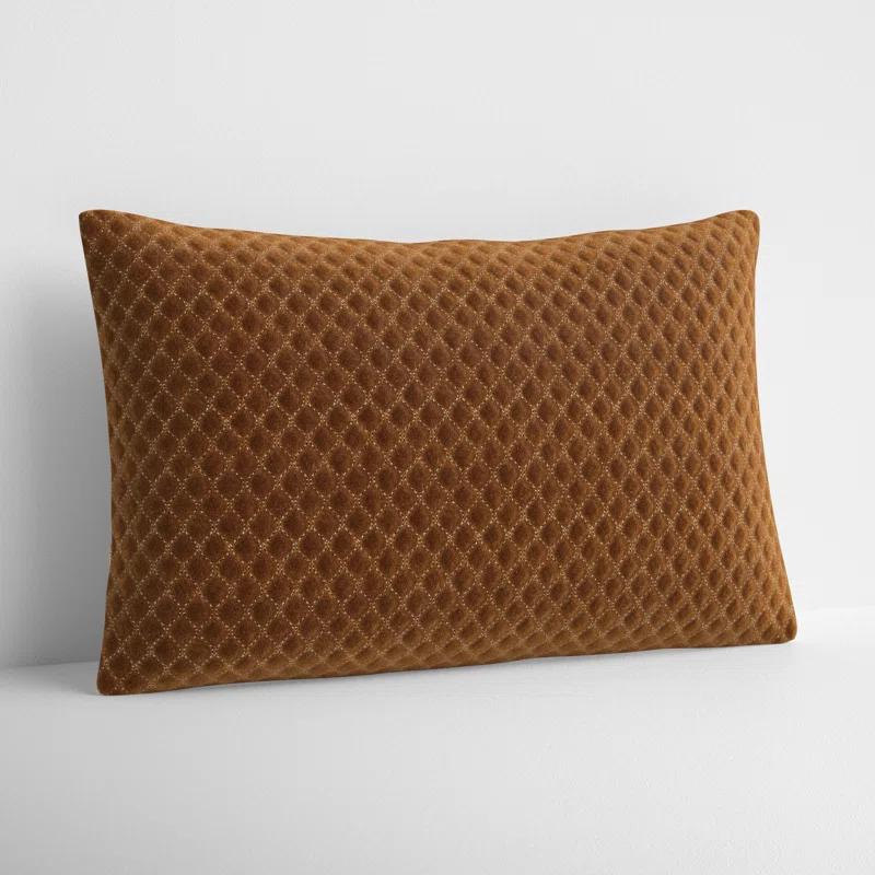 Phoebe Embroidered Cotton Lumbar Pillow with Sleek Design