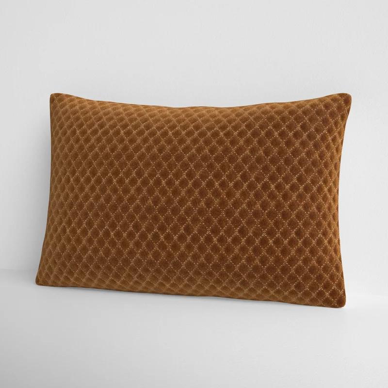 Phoebe Embroidered Cotton Lumbar Pillow with Sleek Design