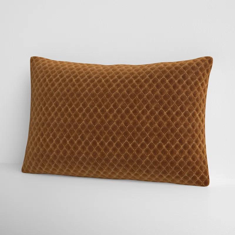 Floretta Embroidered Cotton Lumbar Throw Pillow