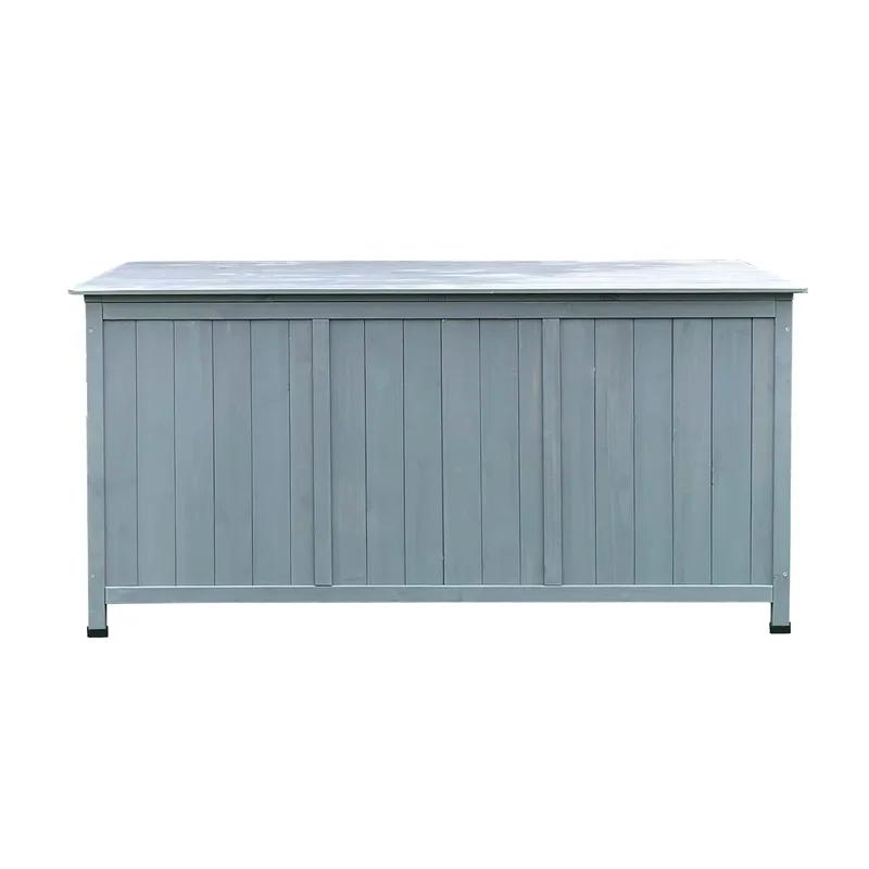 Modern Grey 50" Natural Fir Wood Outdoor Deck Storage Box