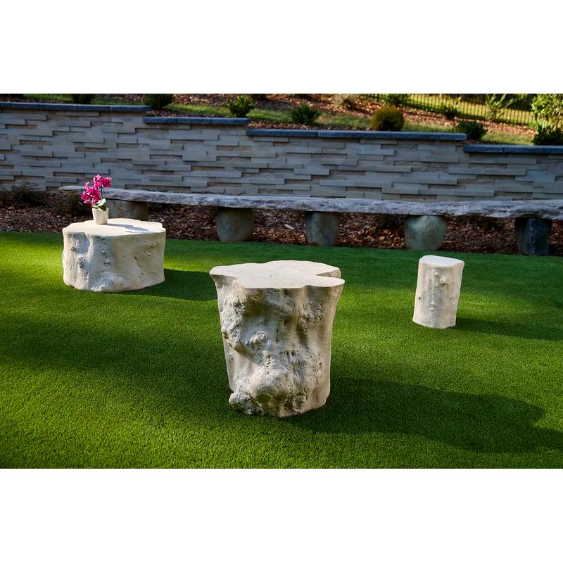 Small Roman Stone Composite Log Stool for Outdoor Use