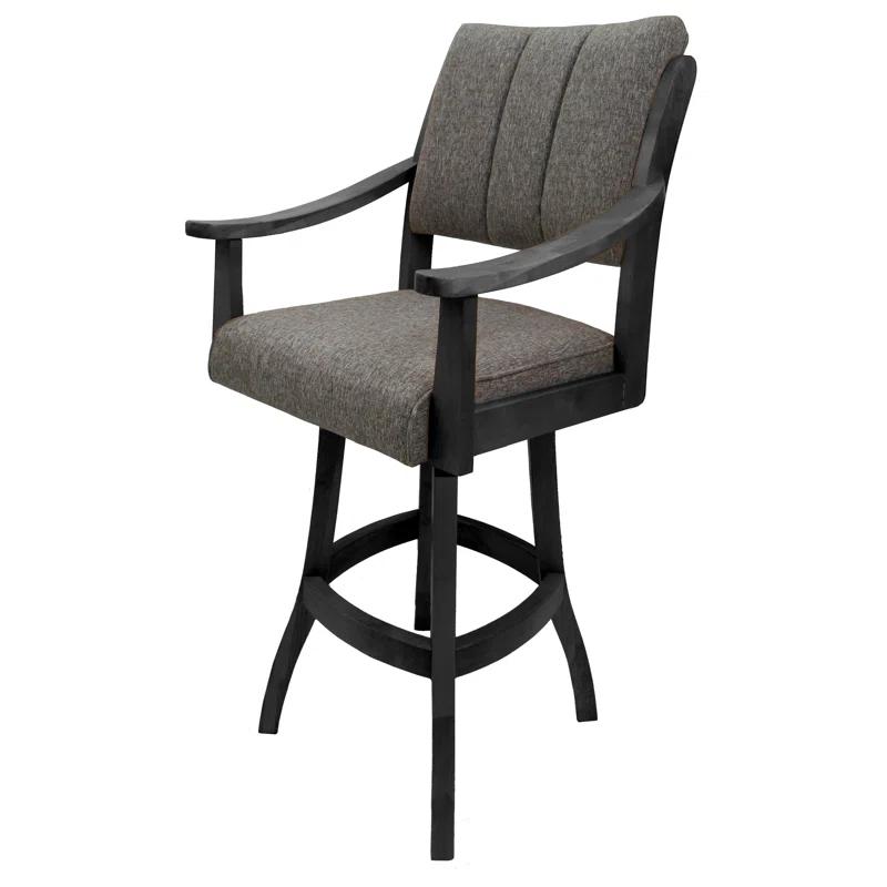 Tobias Designs Casa Swivel Upholstered Counter Stool with Solid Wood Frame