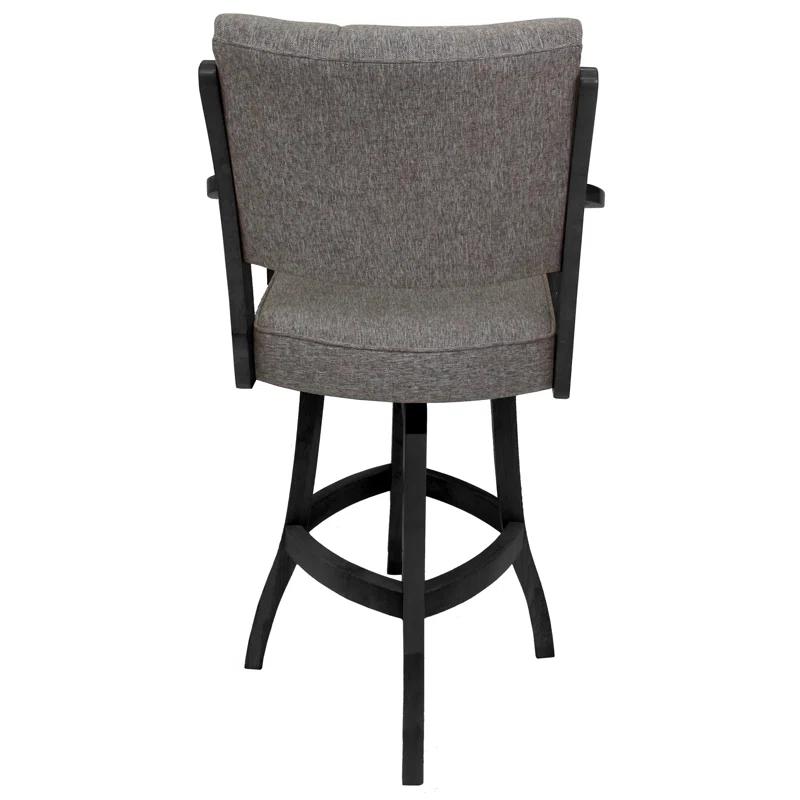 Tobias Designs Casa Swivel Upholstered Counter Stool with Solid Wood Frame