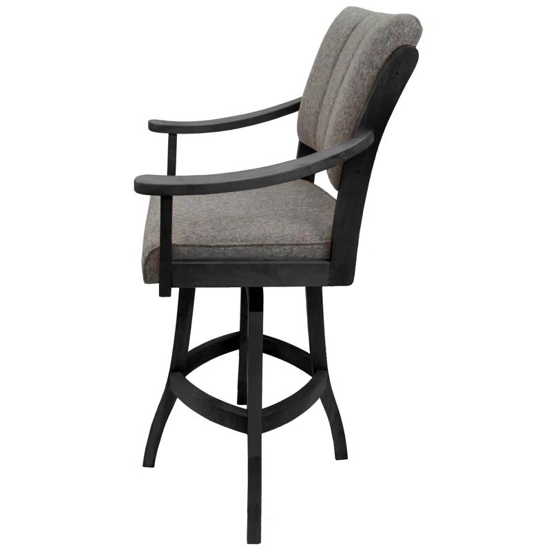 Tobias Designs Casa Swivel Upholstered Counter Stool with Solid Wood Frame
