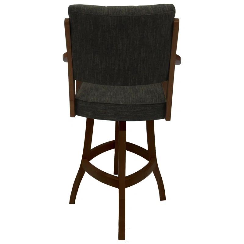Casa Swivel Upholstered Counter Stool with Solid Wood Frame