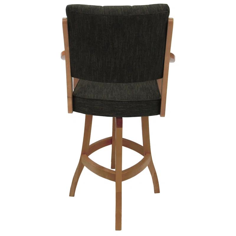 Casa Swivel Upholstered Counter Stool with Solid Wood Frame