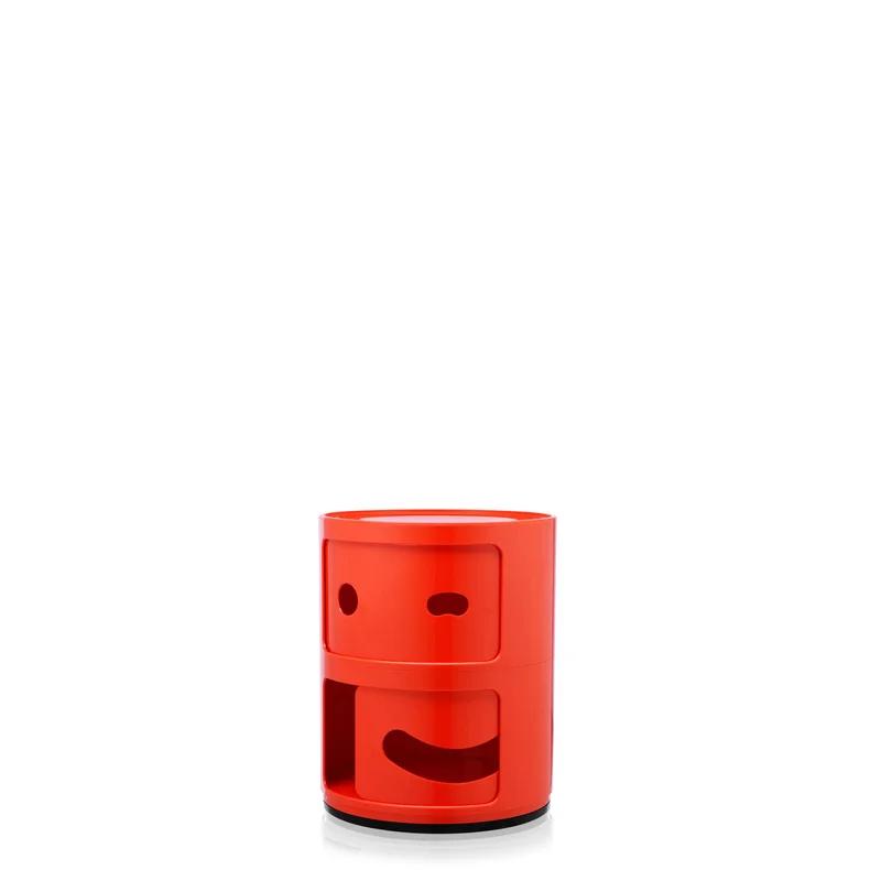 Smile Wink Red Componibili Round Storage Unit for Indoor/Outdoor