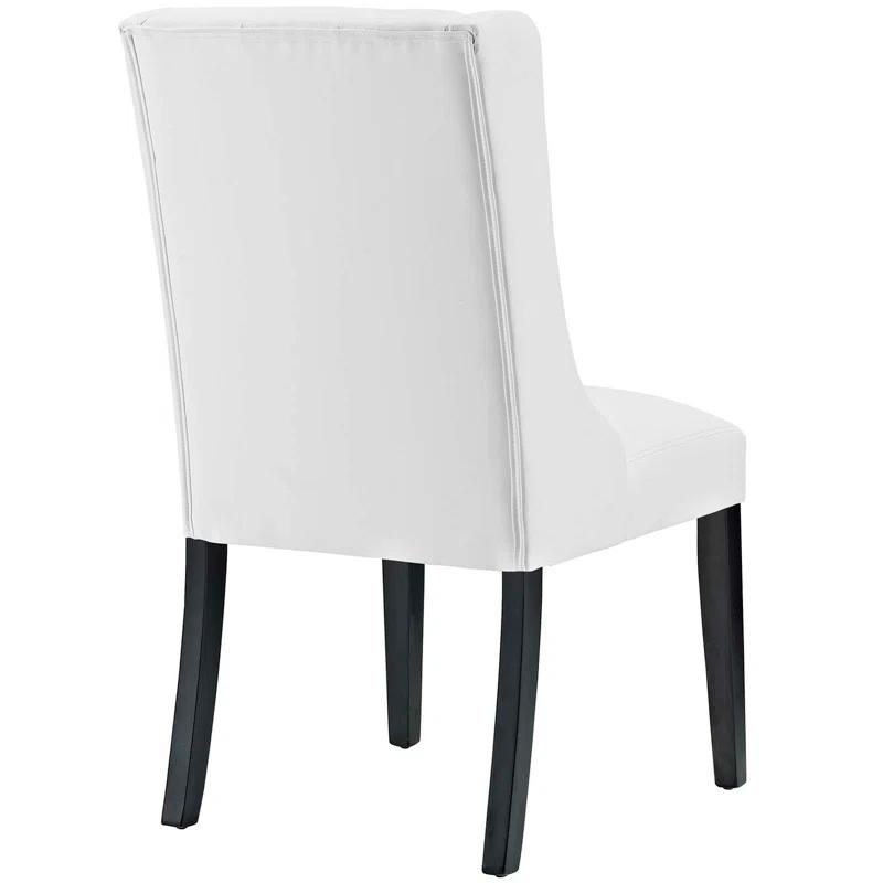 White Faux Leather Upholstered Parsons Side Chair