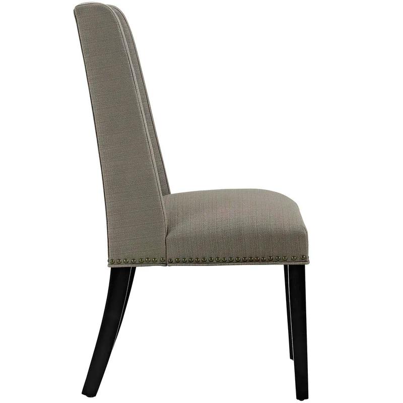 Elegant Granite Parsons Side Chair with Nailhead Trim
