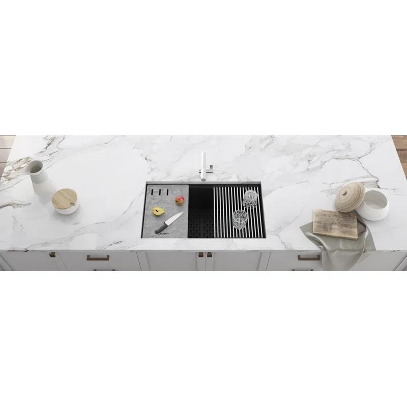 Ruvati 33-inch Undermount Workstation Granite Composite Kitchen Sink