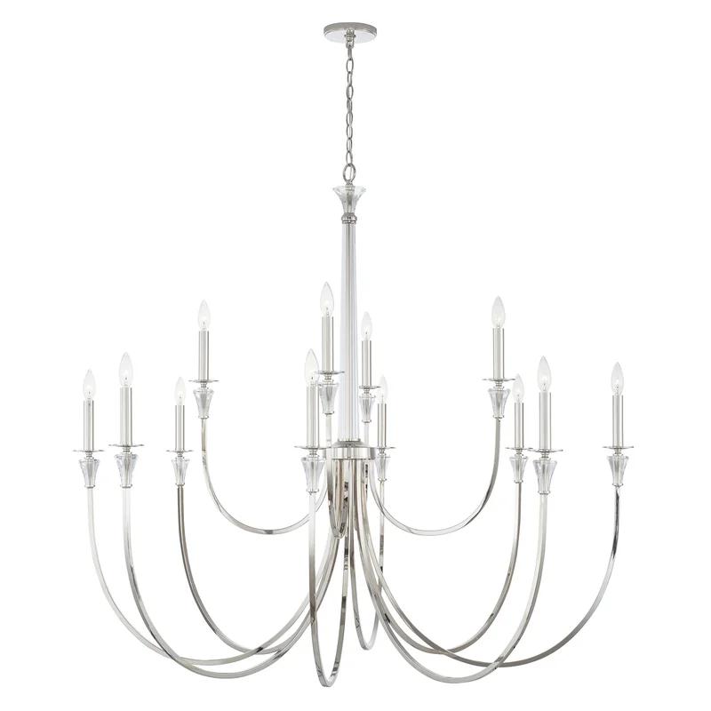 Laurent 12-Light Polished Nickel Classic Chandelier