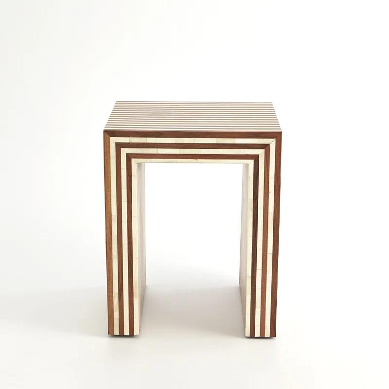 Sienna Nesting End Table-Walnut/Bone-Sm