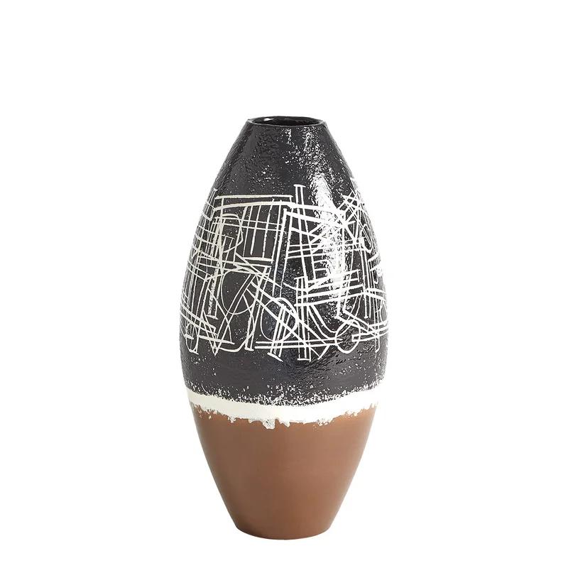 Tribal Elegance Handcrafted Ceramic Bud Vase