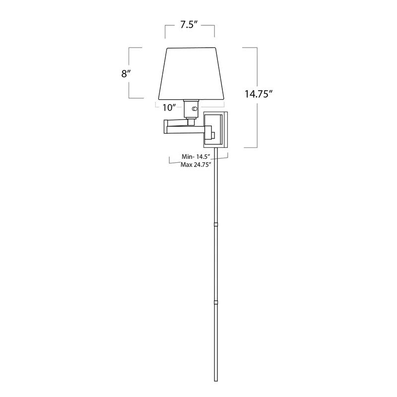 Polished Nickel Dimmable Sconce with White Linen Shade