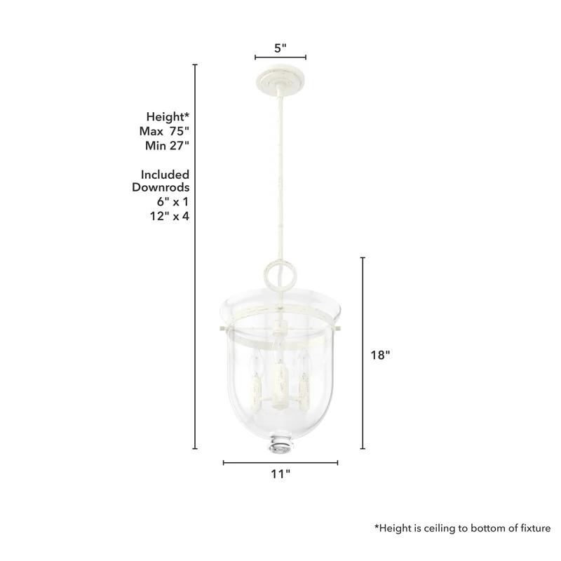 Belltown Transitional 3-Light White Glass Urn Pendant