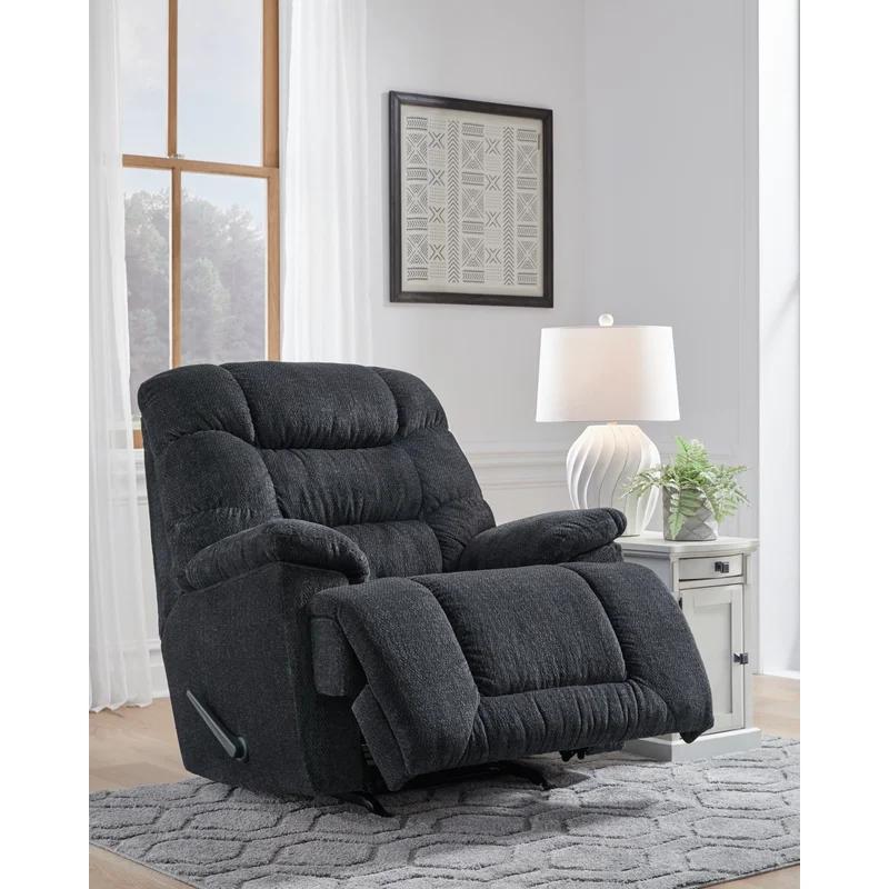 Charcoal Metal Oversized Recliner with Pillow Top Arms
