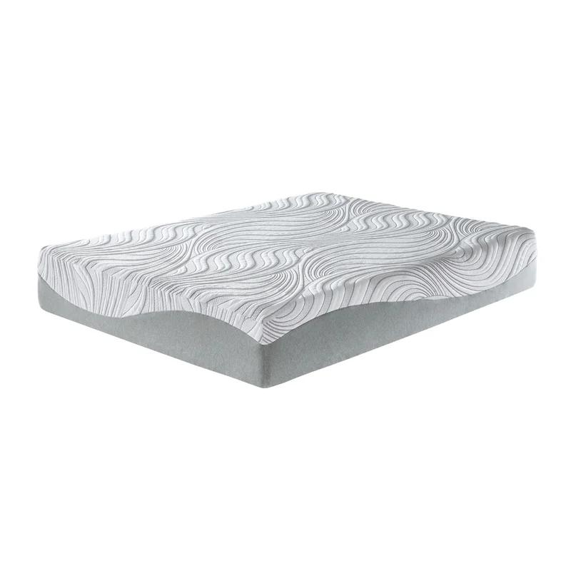 Serena White Contemporary Queen 12'' Memory Foam Adjustable Bed