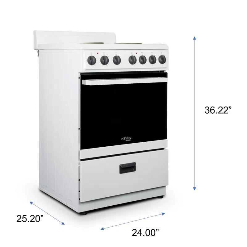 Premium Levella 24" 2.7 Cubic Feet Smart Electric Free Standing Range with 4 Burners