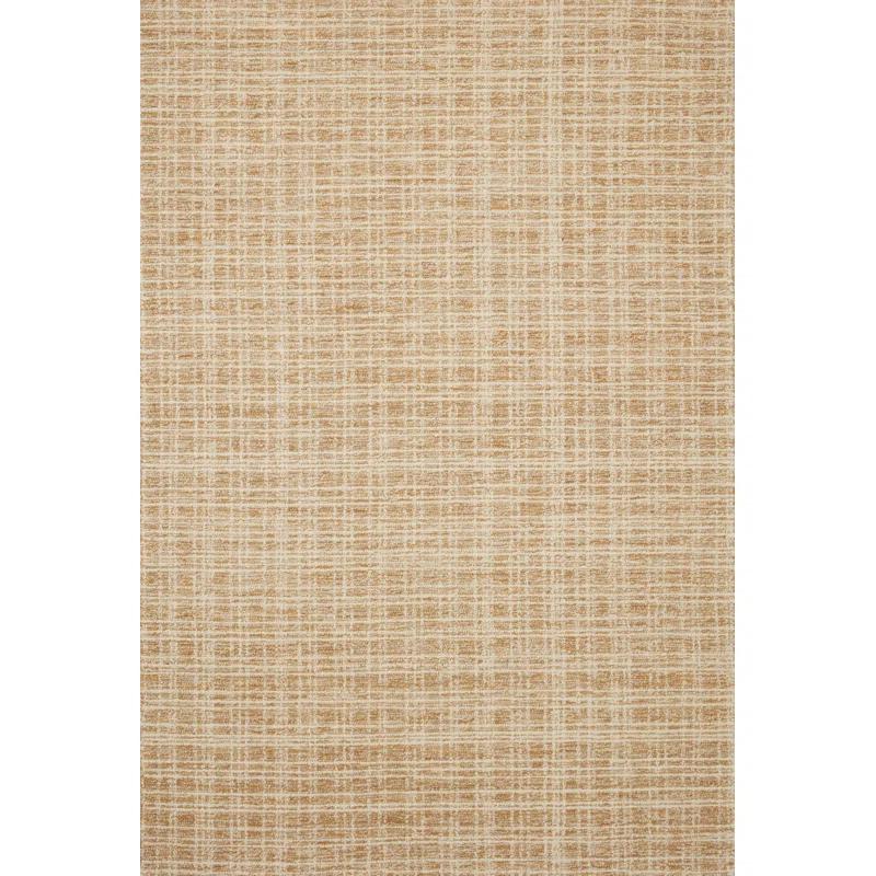 Straw and Ivory Hand-Tufted Wool Rectangular Rug