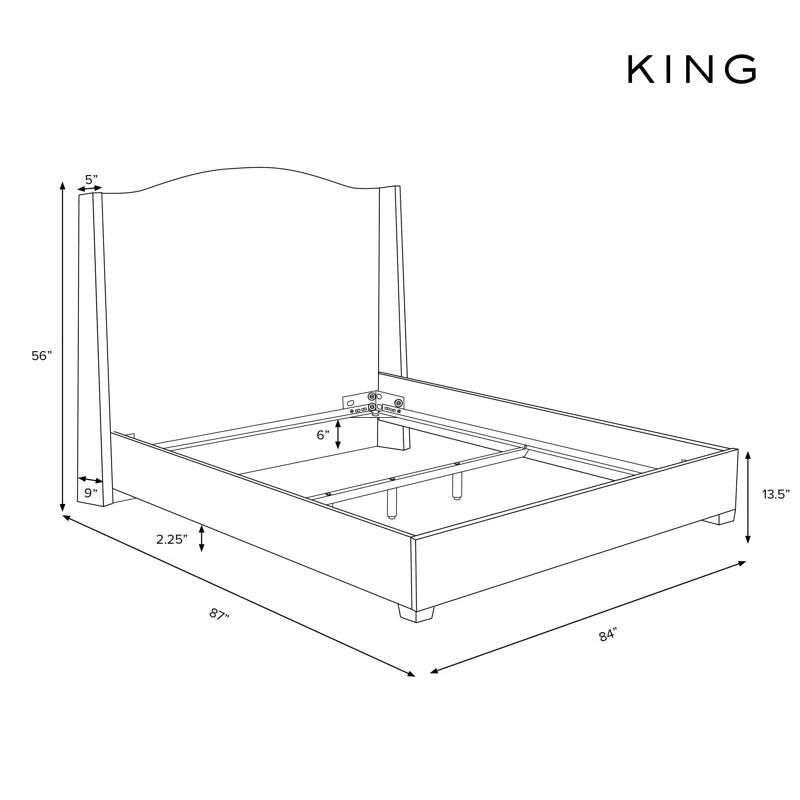 Hagerman Upholstered Wingback Bed
