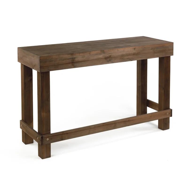 Farmhouse Natural Finish Solid Wood Console Table, 48x16 Inches