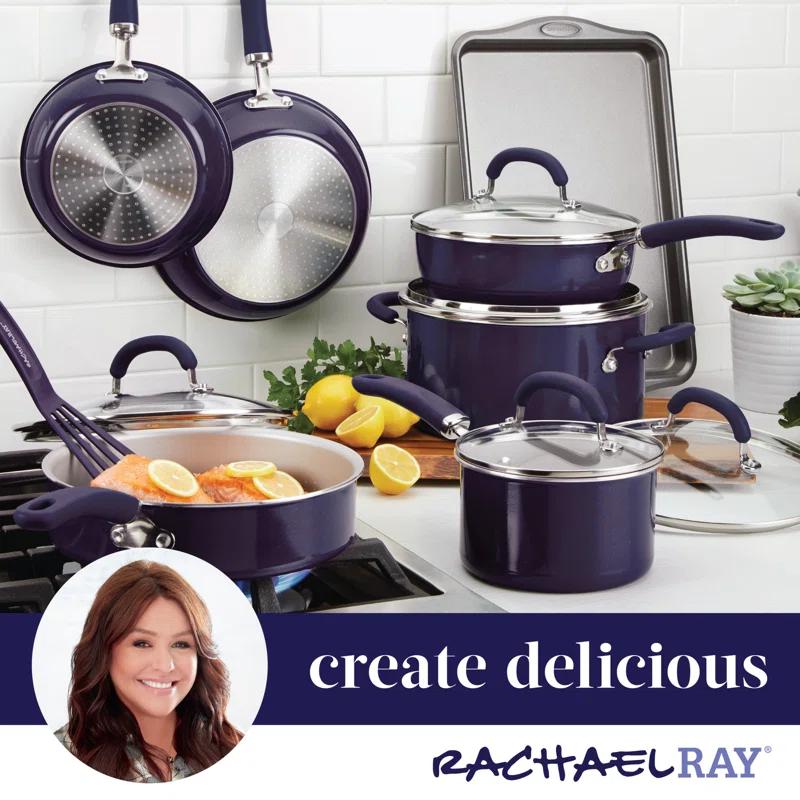 Rachael Ray Rachael Ray Create Delicious Aluminum Nonstick Cookware Induction Cookware Set, 13-Piece