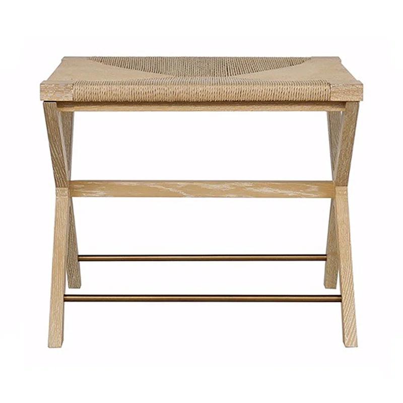 Worlds Away Solid + Manufactured Wood Accent Stool