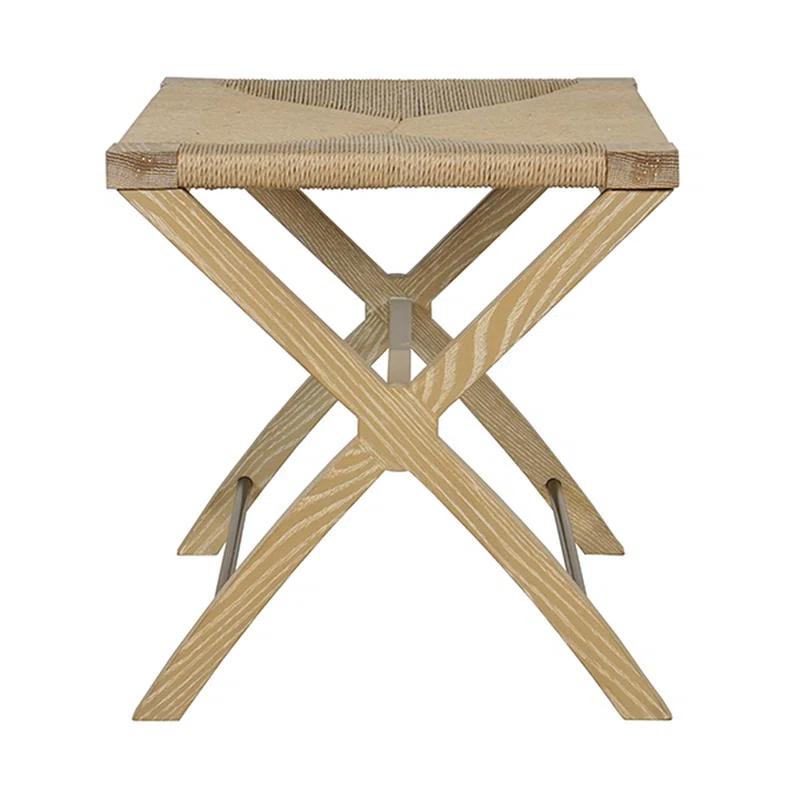 Worlds Away Solid + Manufactured Wood Accent Stool