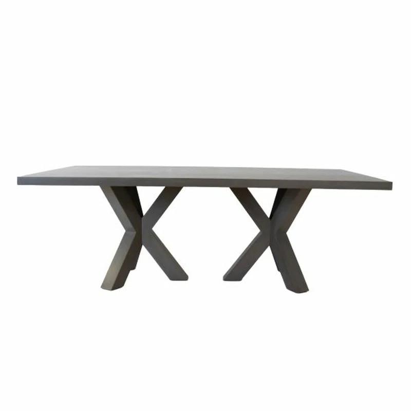 Chateau Smoke Grey Hardwood Double Pedestal Dining Table