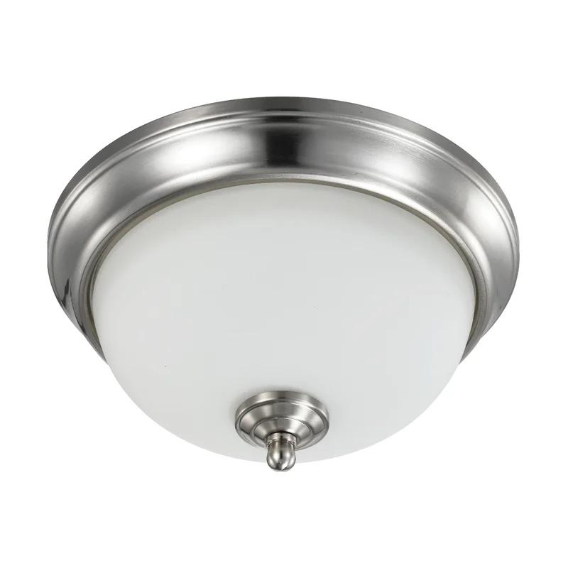 Transitional Brushed Nickel 10.8" LED Flush Mount Light