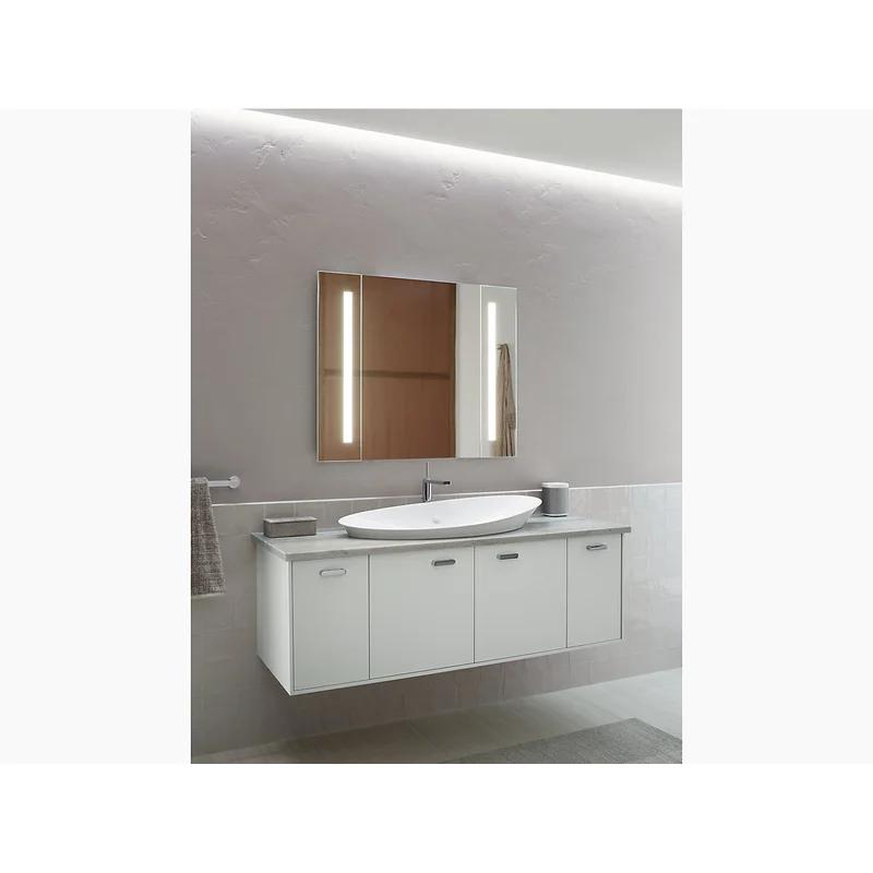 Veil® Sleek White Ceramic Trough Vessel Bathroom Sink