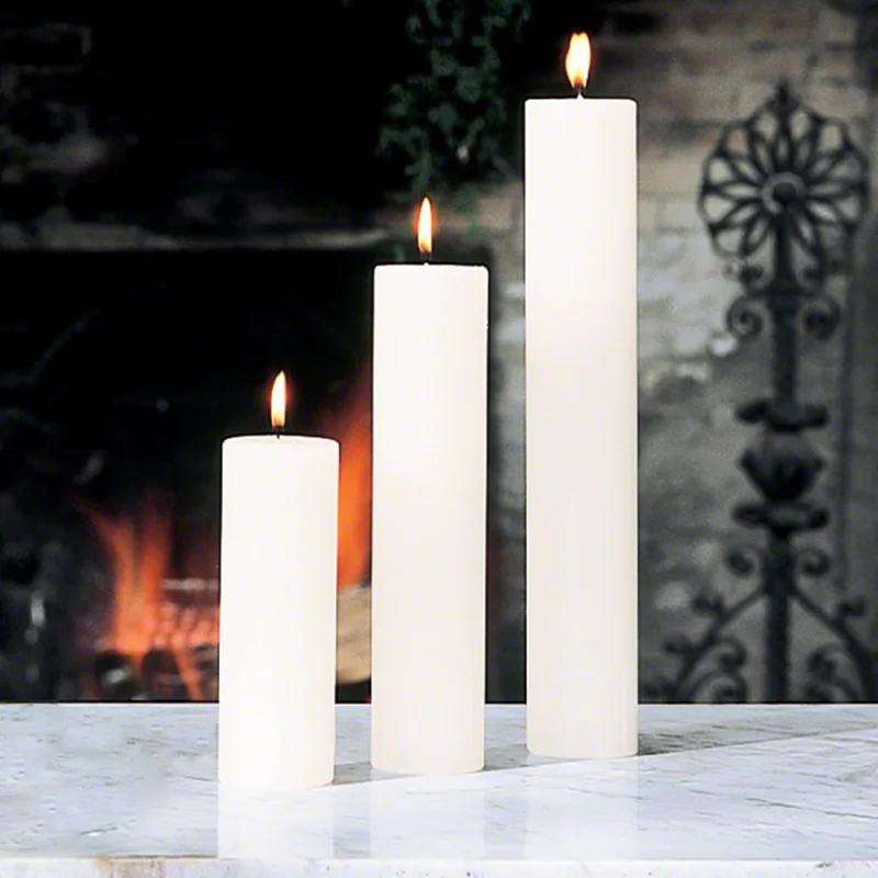 Elegant White Hand-Poured Paraffin Pillar Candle