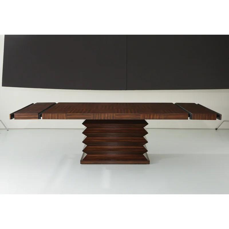 Contemporary Extendable Zig Zag Dining Table in Dark Walnut