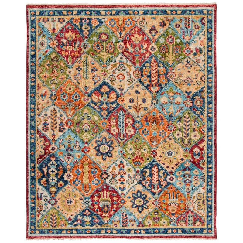 Samarkand Khotan-Inspired Blue Wool 10' x 14' Hand-Knotted Rug