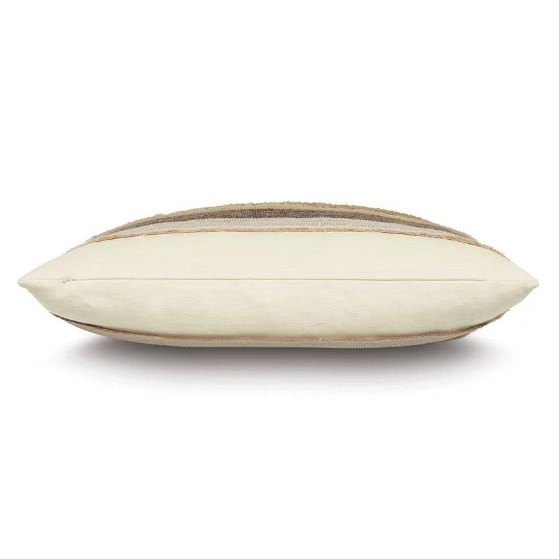 Marin Square Linen Blend Pillow with Fringe Detail