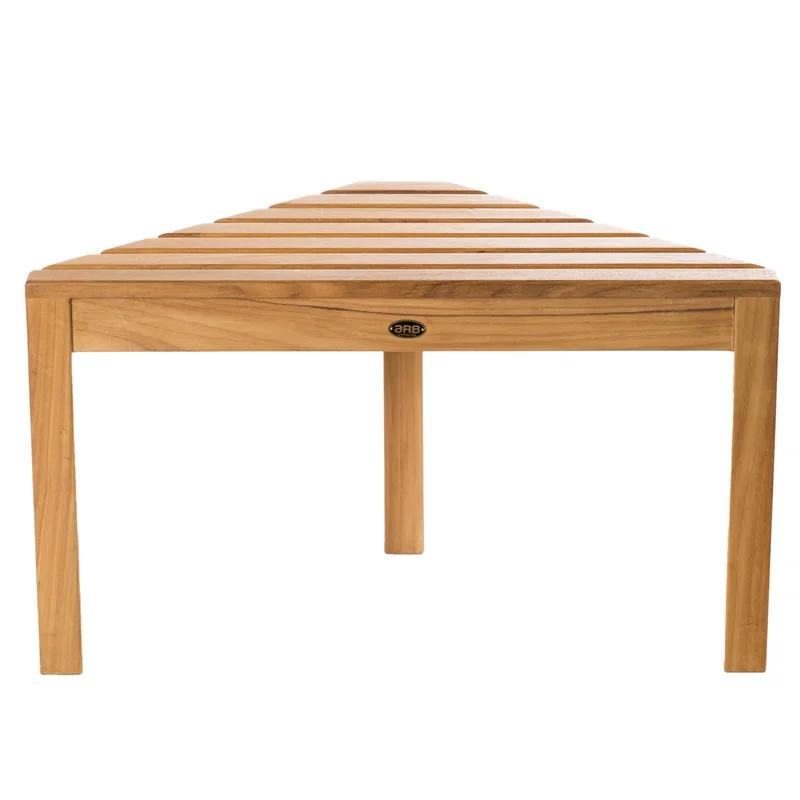 Eco-Friendly Teak Corner Shower Bench, 31.5'' with Rounded Edges