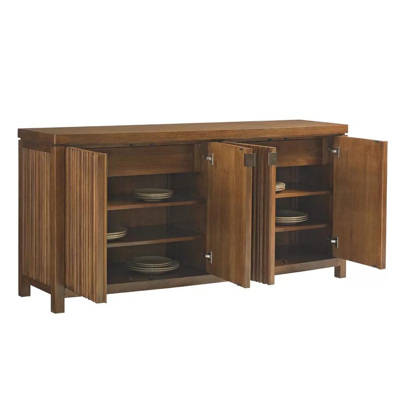 Transitional Sapporo 72'' Brown Tambour Buffet