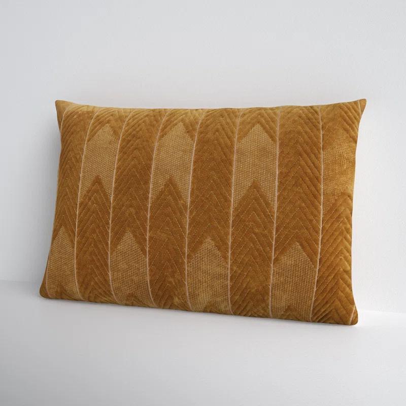 Floretta Embroidered Cotton Lumbar Throw Pillow
