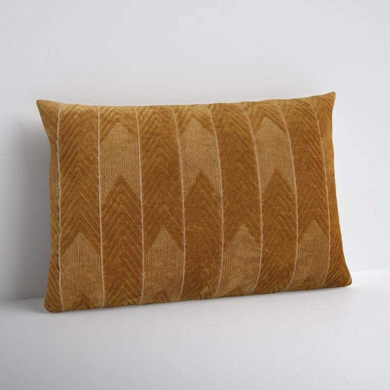 Floretta Embroidered Cotton Lumbar Throw Pillow