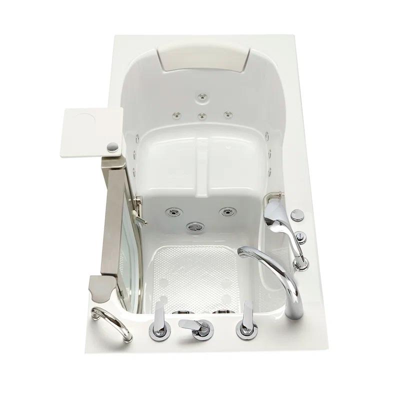 Royal 32"x52" Acrylic Hydro Massage Walk-In Bathtub, Heated Seat, Fast Fill Faucet, 2" Dual Drain