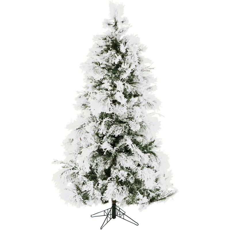 Fraser Hill Farm Snowy Pine Flocked Artificial Christmas Tree