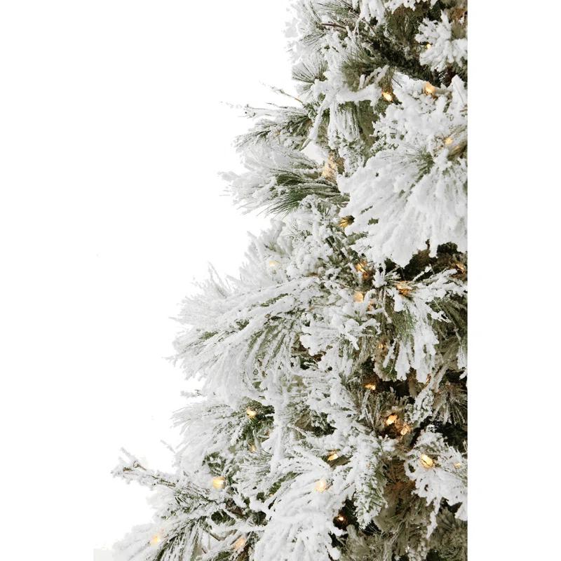 Fraser Hill Farm Snowy Pine Flocked Artificial Christmas Tree