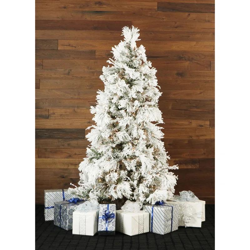 Fraser Hill Farm Snowy Pine Flocked Artificial Christmas Tree