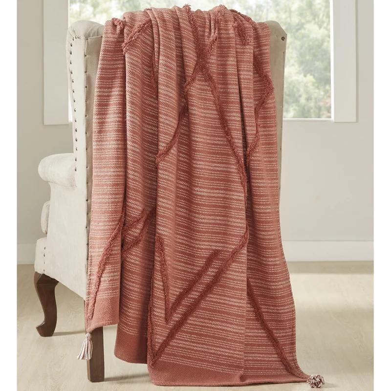 Yamilah Nutmeg 60x70 Oversized Knitted Cotton Throw