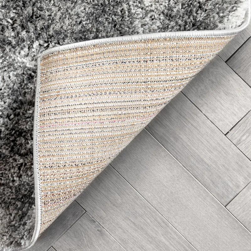 Union Rustic Mareco Geometric Moroccan Shag Grey Area Rug