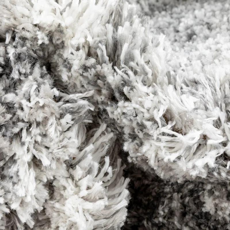 Union Rustic Mareco Geometric Moroccan Shag Grey Area Rug